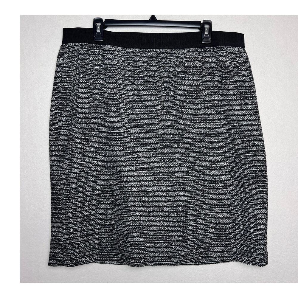 Ann Taylor Women's Gray Tweed Textured Mini Skirt Back Zipper Size 16